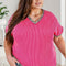 Plus Size Leopard V-Neck Short Sleeve T-Shirt