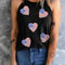 Heart US Flag Round Neck Grecian Neck Tank