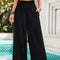 Smocked Wide Leg Pants with Pockets