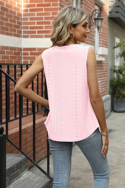 Eyelet Square Neck Tank